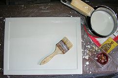 Ikonentafel, Vorbereitung vom Kreidegrund Ikonentafel, Vorbereitung vom Kreidegrund