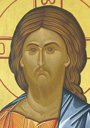 Detail Christusikone im Aufbau