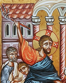 Der Peitsche schwingende Christus