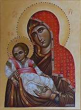 Ikone auf Leinwand Mutter Gottes und Christus