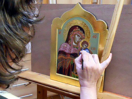 Malsch�lerin an der Stafelei 